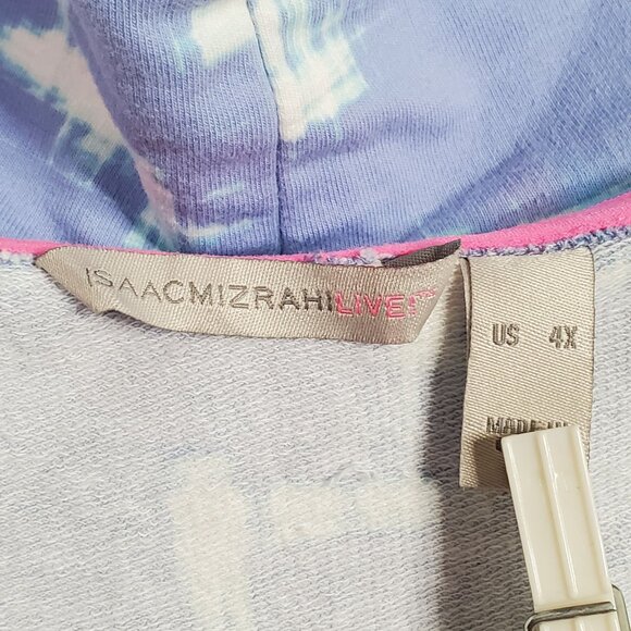 Isaac Mizrahi Live! Womens 4X Top Printed Tunic French Terry Pullover Pocket - Picture 5 of 7